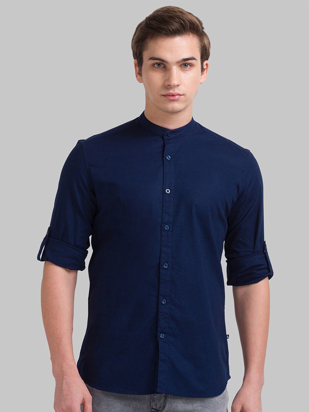 

Parx Men Blue Slim Fit Pure Cotton Casual Shirt