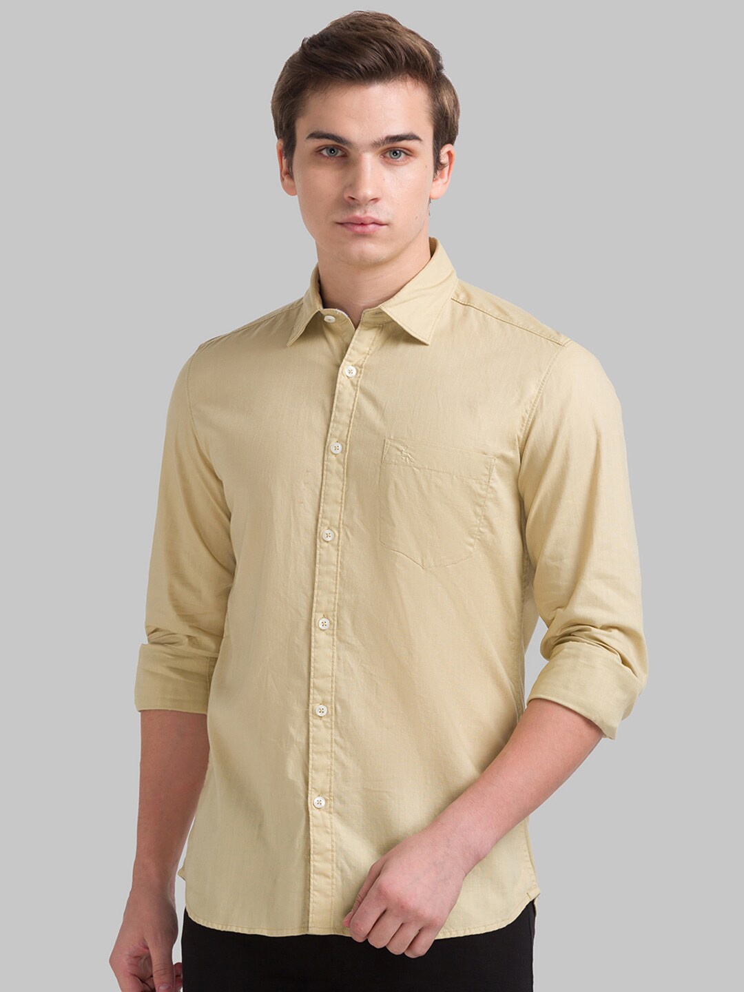 

Parx Men Beige Slim Fit Casual Shirt