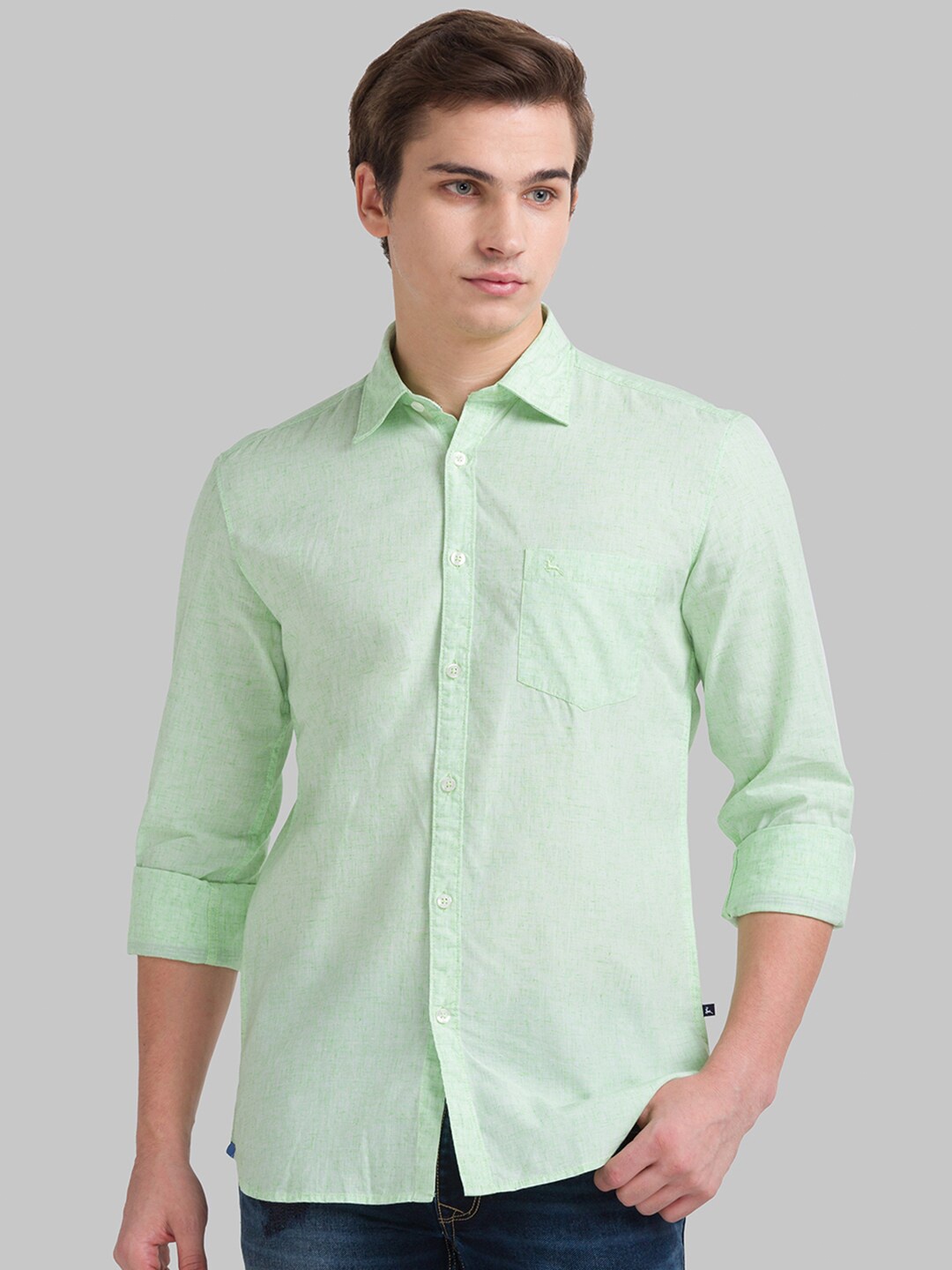 

Parx Men Green Slim Fit Casual Shirt