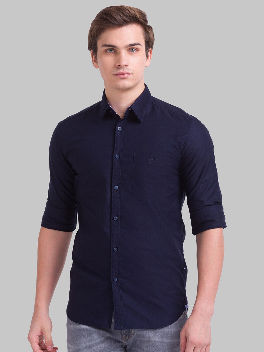 

Parx Men Blue Slim Fit Casual Shirt