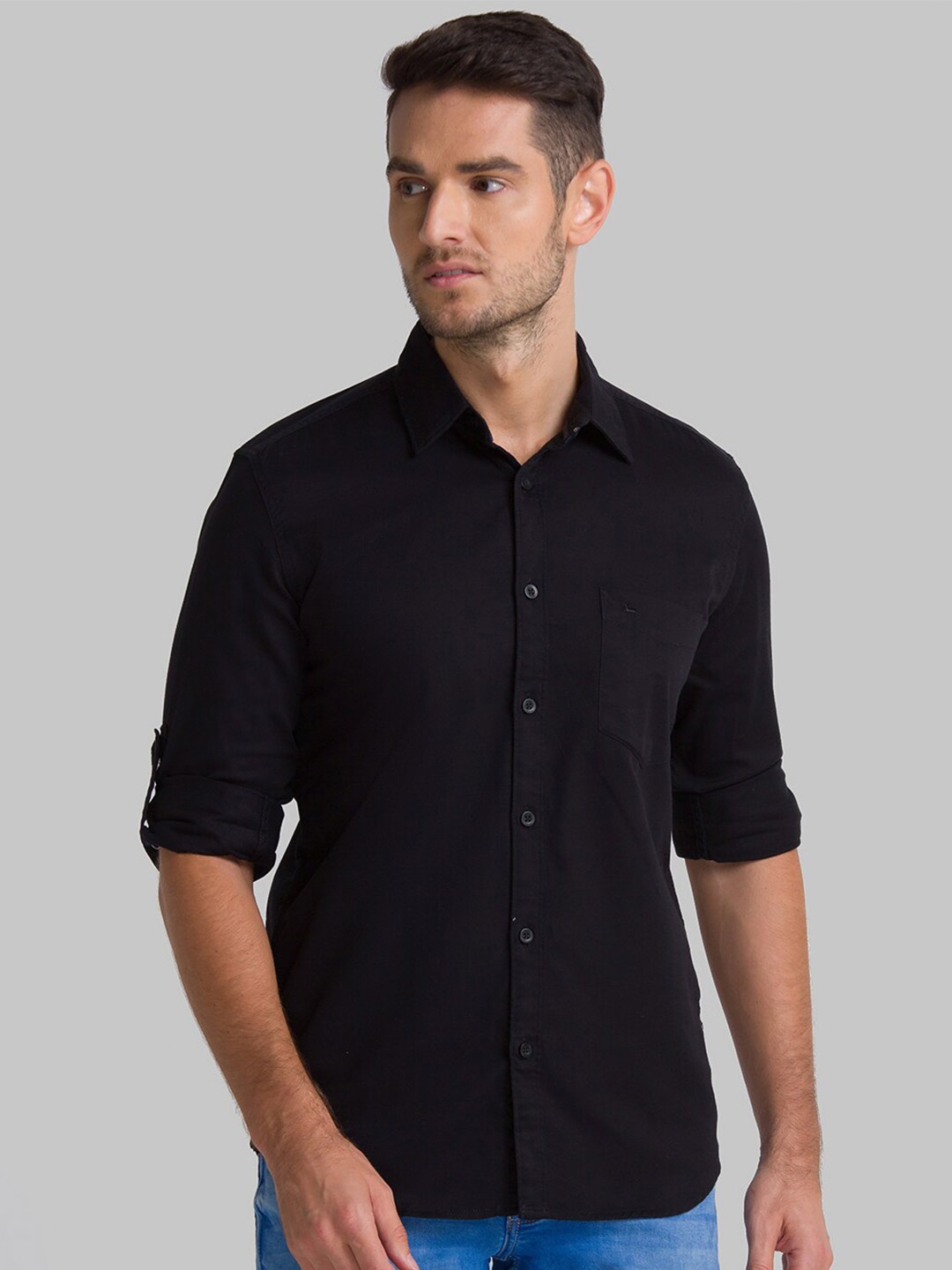 

Parx Men Black Slim Fit Casual Shirt