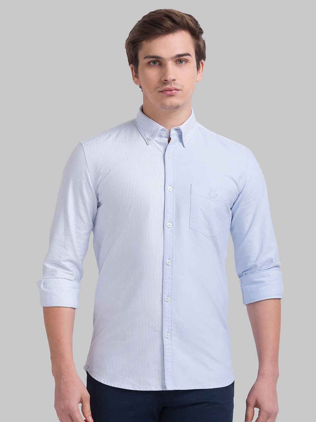 

Parx Men Blue Slim Fit Cotton Formal Shirt