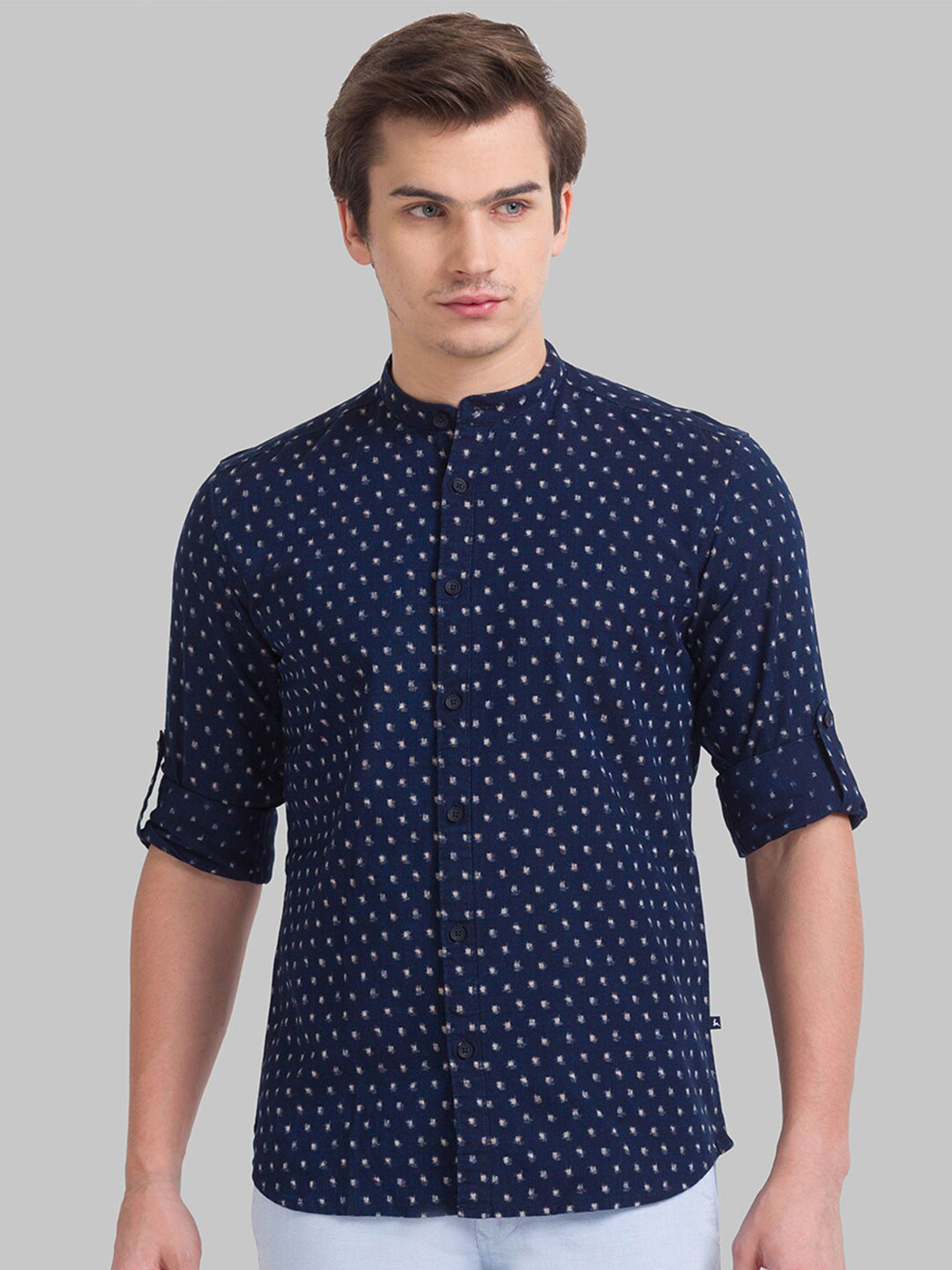 

Parx Men Blue Slim Fit Printed Casual Shirt