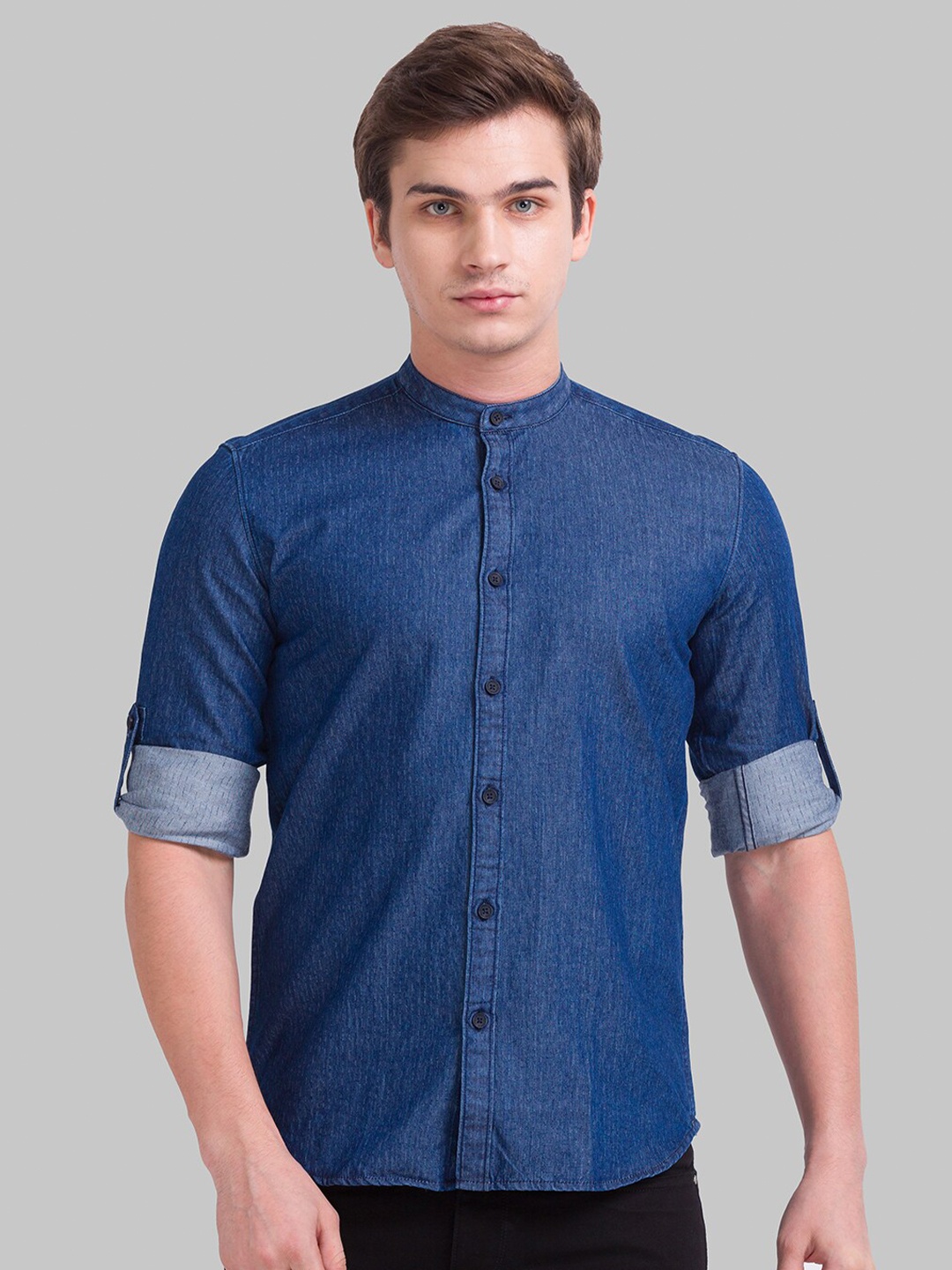 

Parx Men Blue Slim Fit Printed Casual Shirt