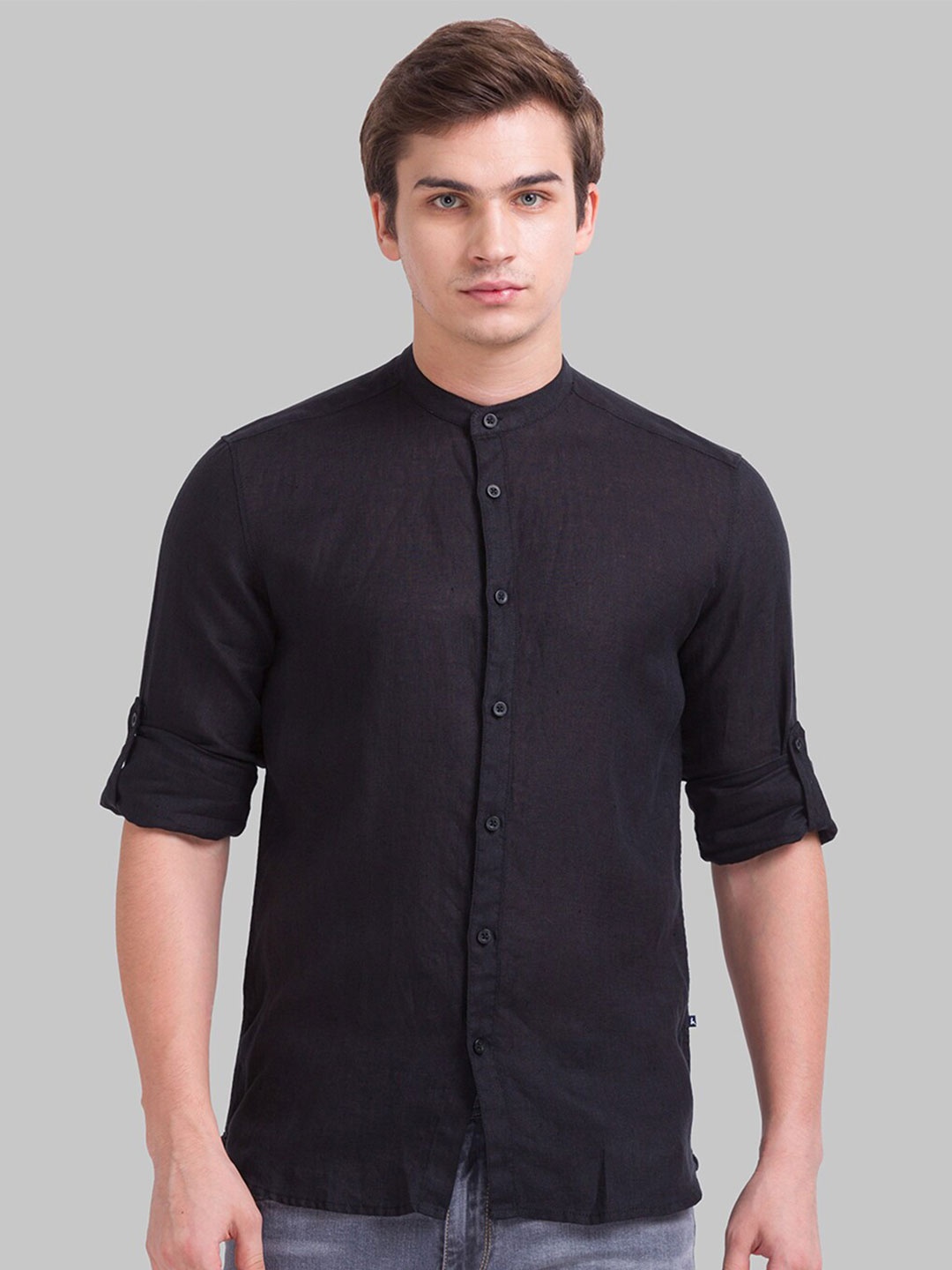 

Parx Men Black Slim Fit Printed Casual Shirt