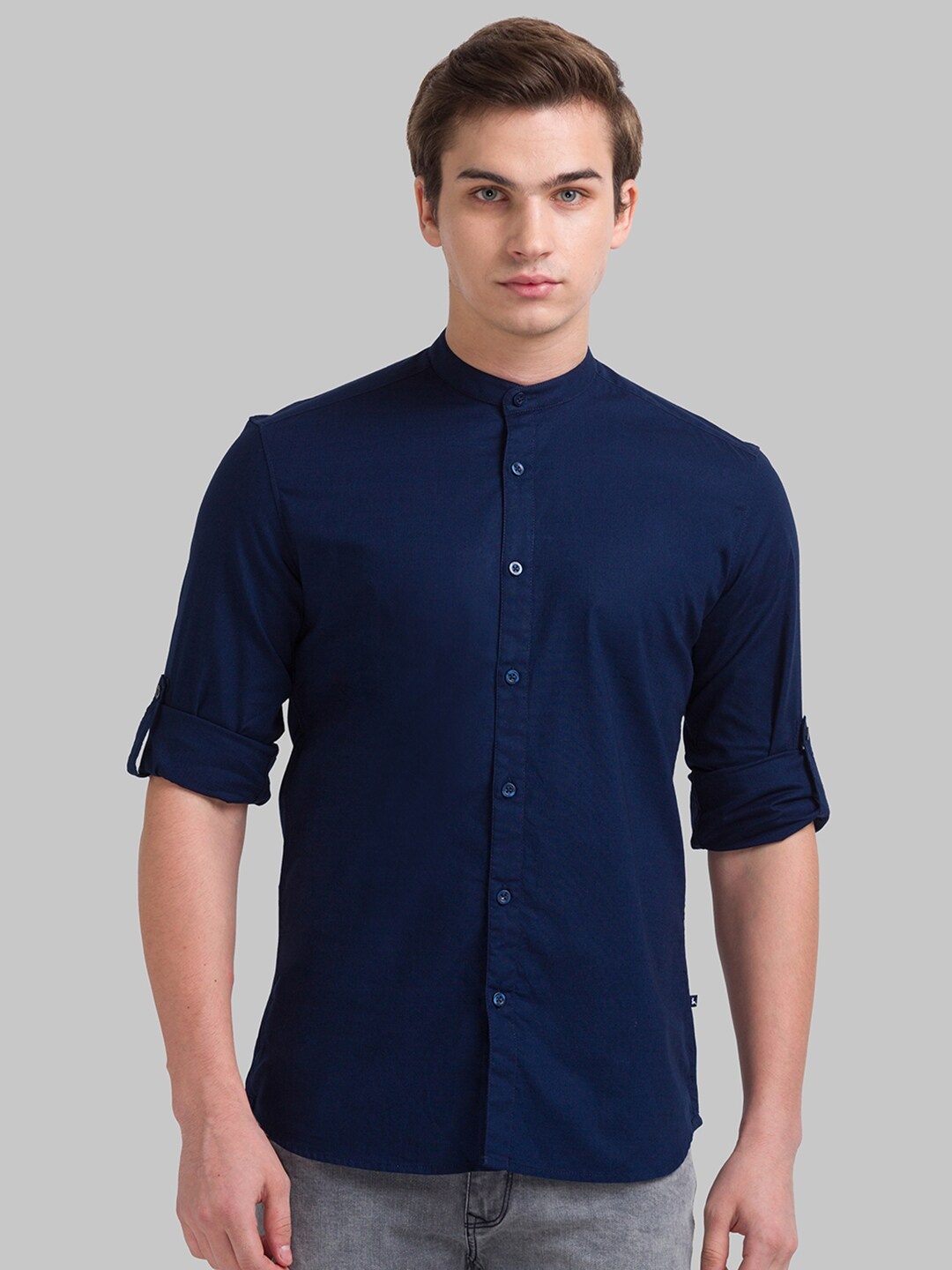 

Parx Men Blue Slim Fit Casual Shirt