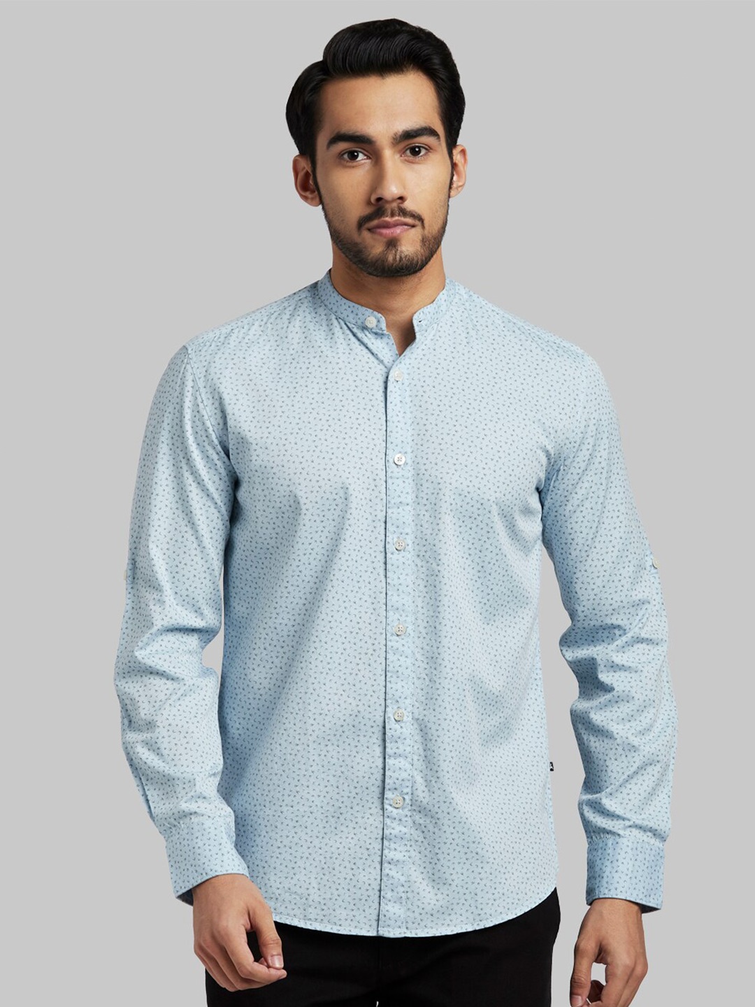 

Parx Men Blue Slim Fit Printed Cotton Casual Shirt