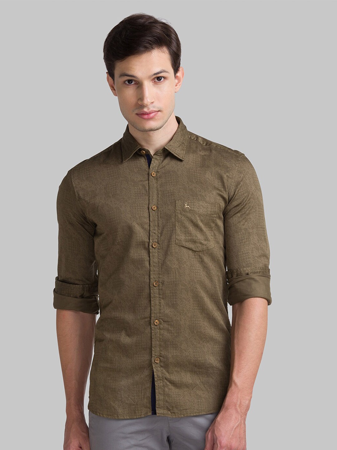 

Parx Men Beige Slim Fit Casual Shirt