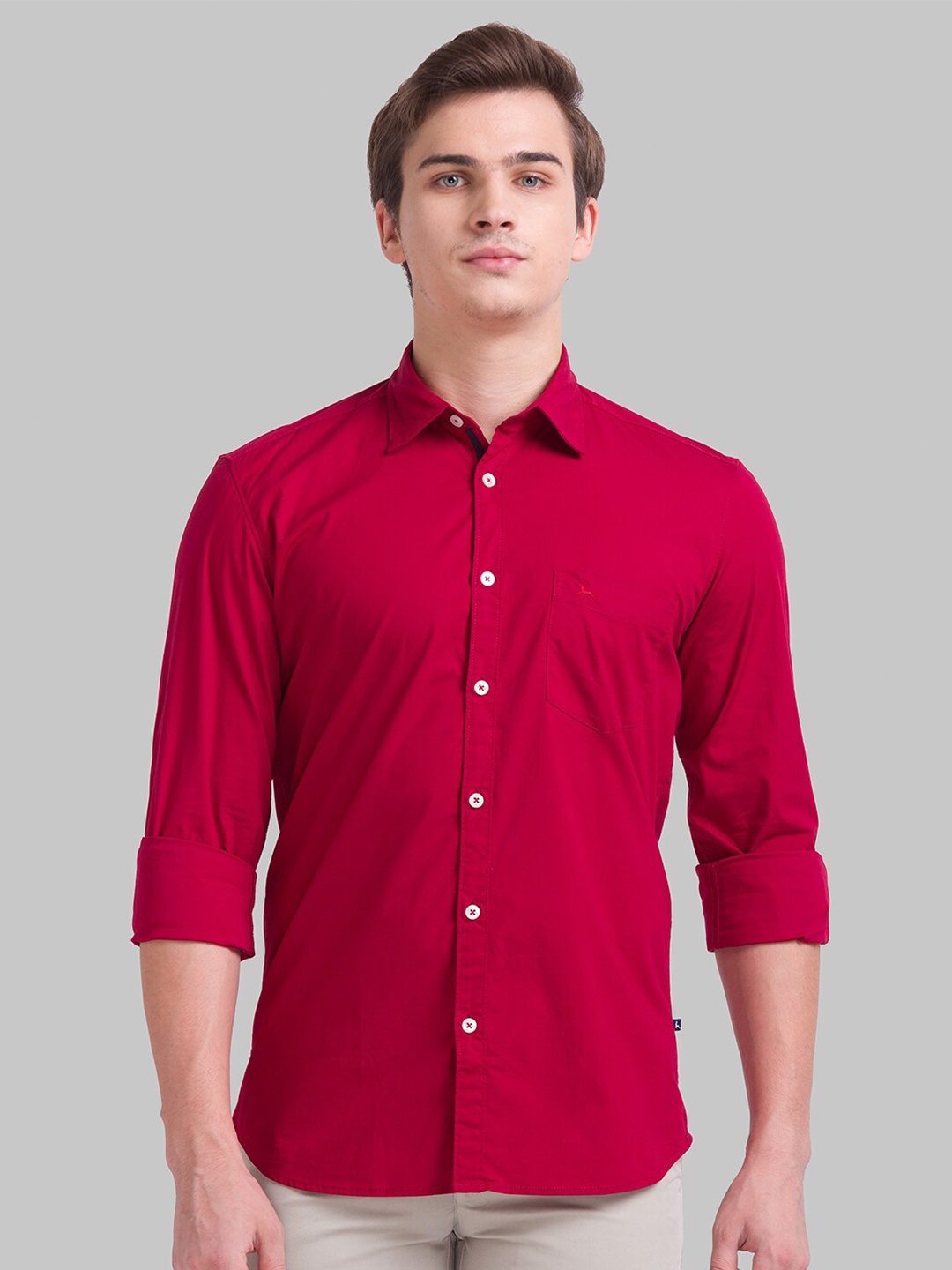 

Parx Men Red Slim Fit Casual Shirt