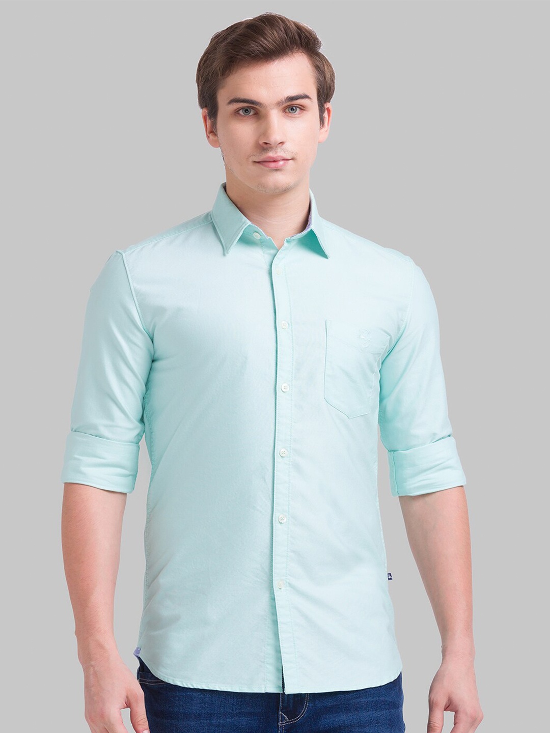 

Parx Men Green Slim Fit Casual Shirt