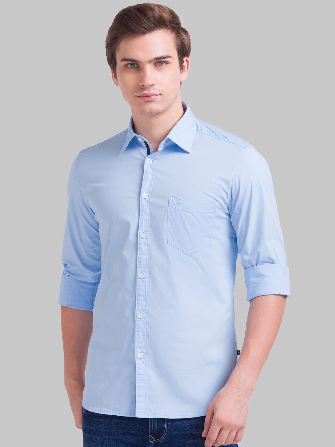 

Parx Men Blue Slim Fit Casual Shirt
