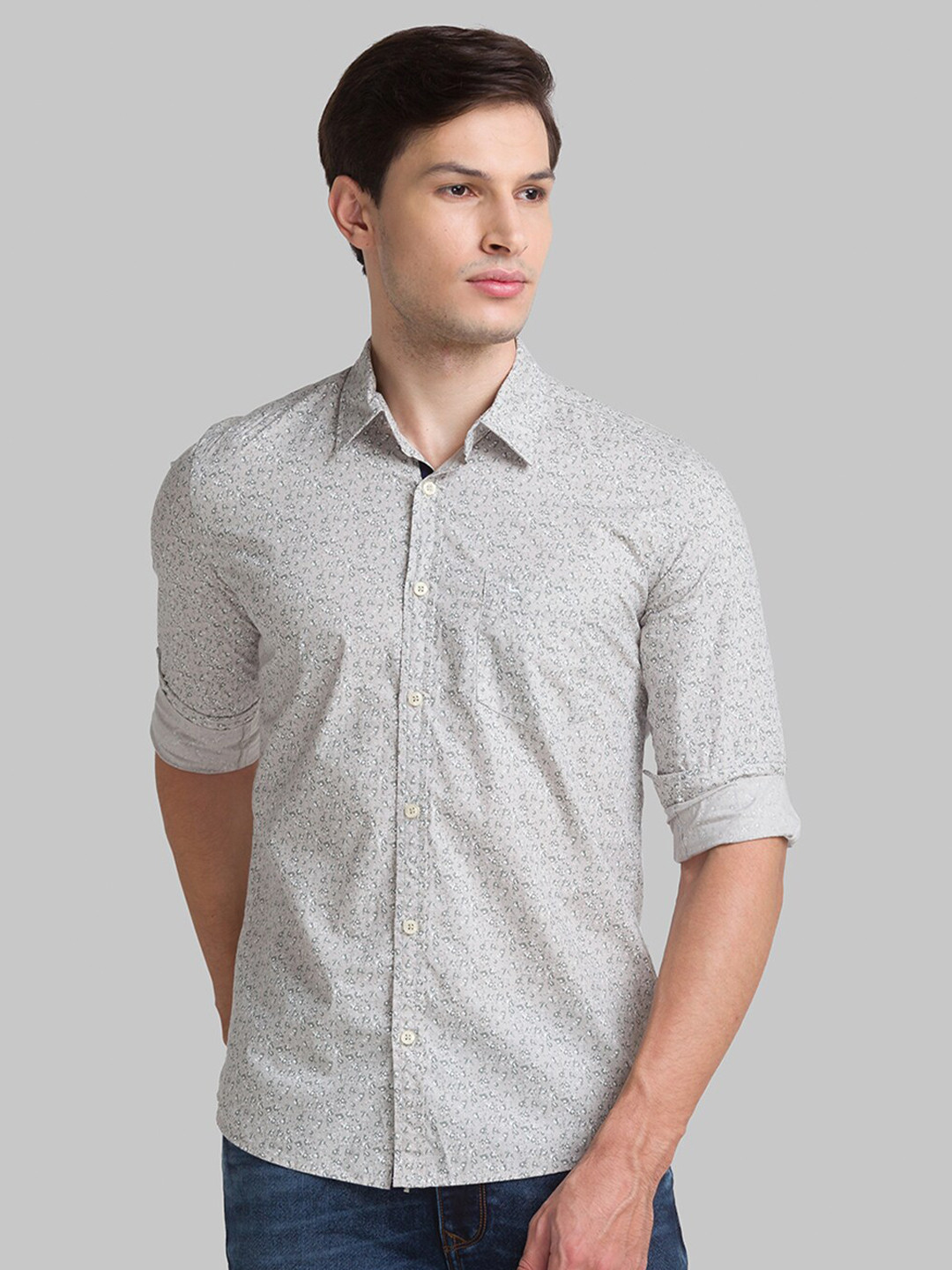 

Parx Men Grey Slim Fit Abstract Printed Casual Shirt