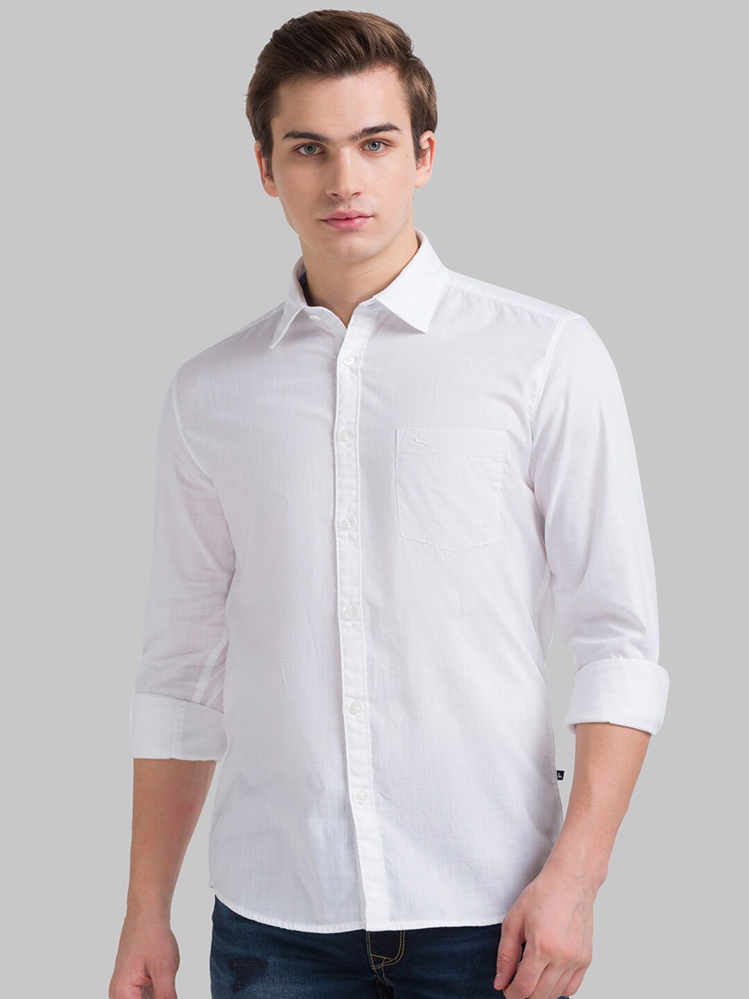 

Parx Men White Slim Fit Printed Casual Shirt