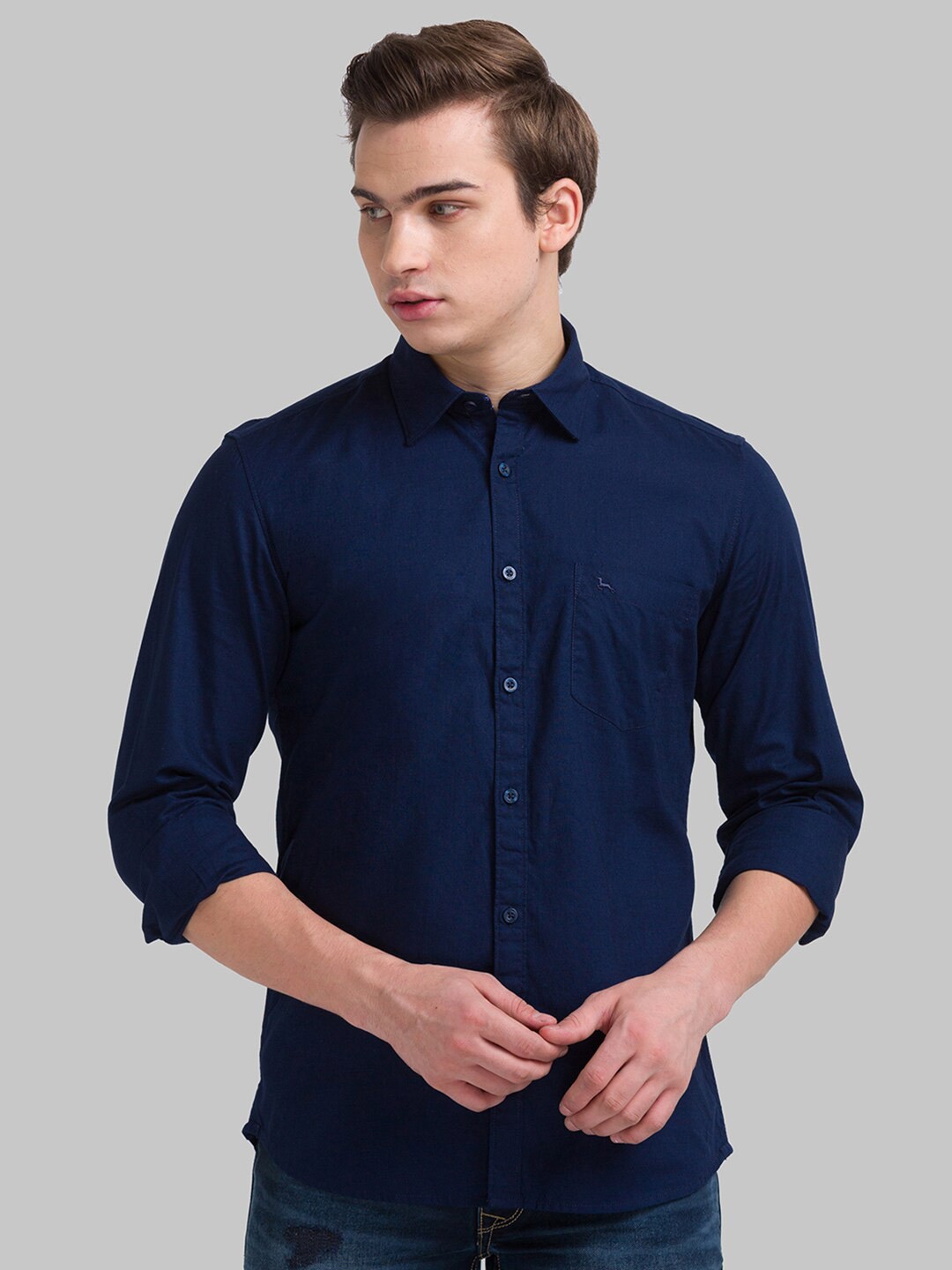

Parx Men Blue Slim Fit Casual Shirt