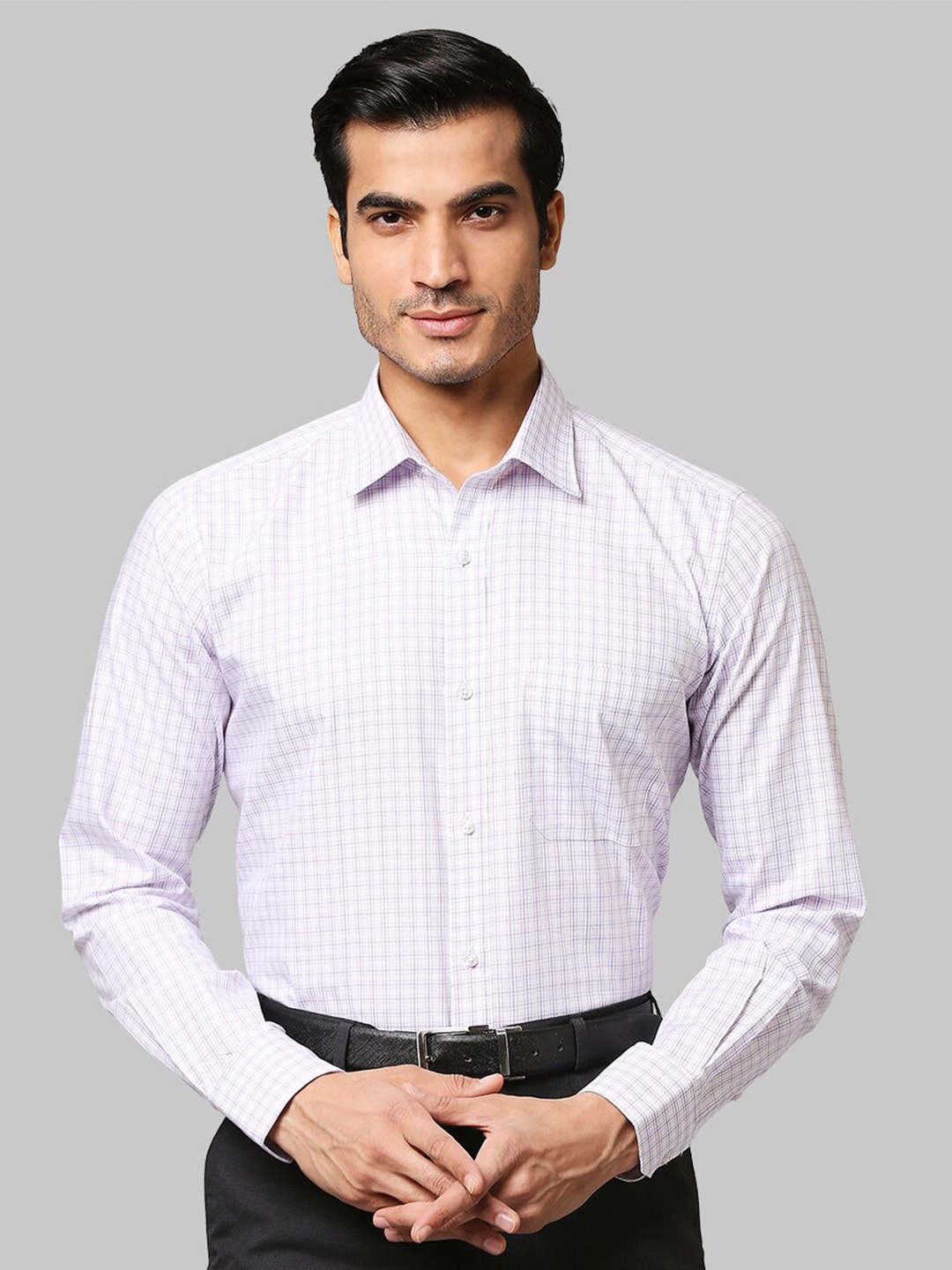 

Raymond Men Purple Checked Formal Shirt