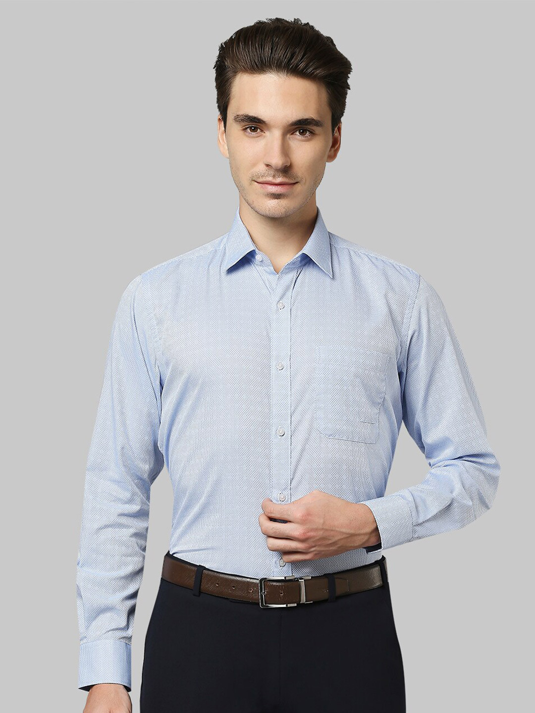 

Raymond Men Blue Printed Pure Cotton Shirt