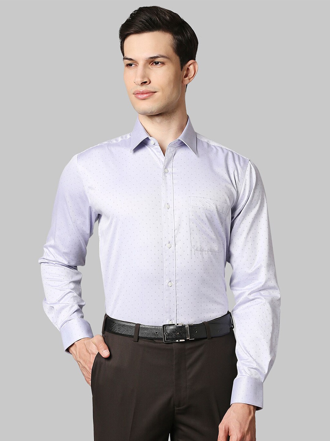 

Raymond Men Purple Printed Formal Shirt