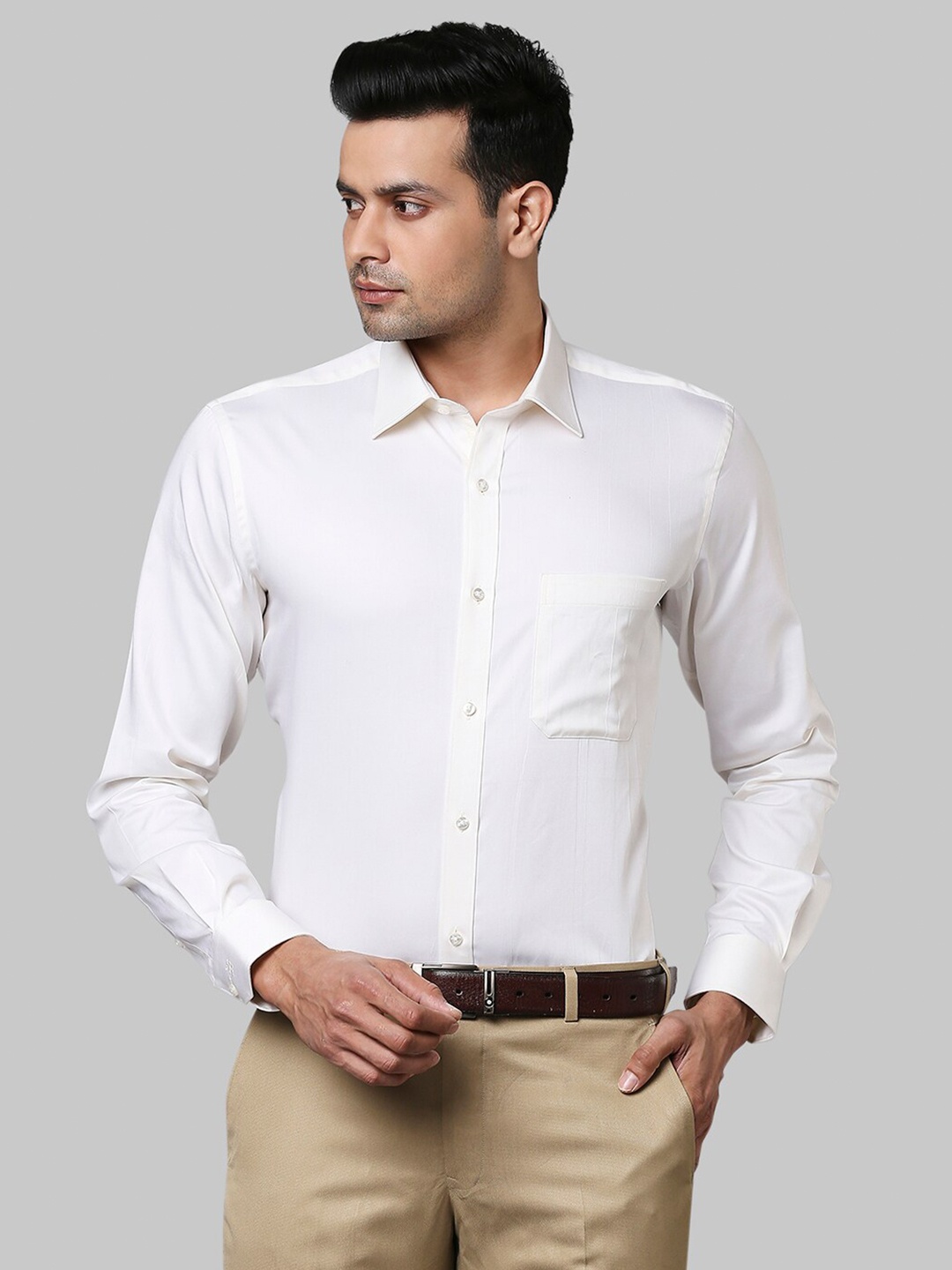 

Raymond Men Beige Formal Shirt