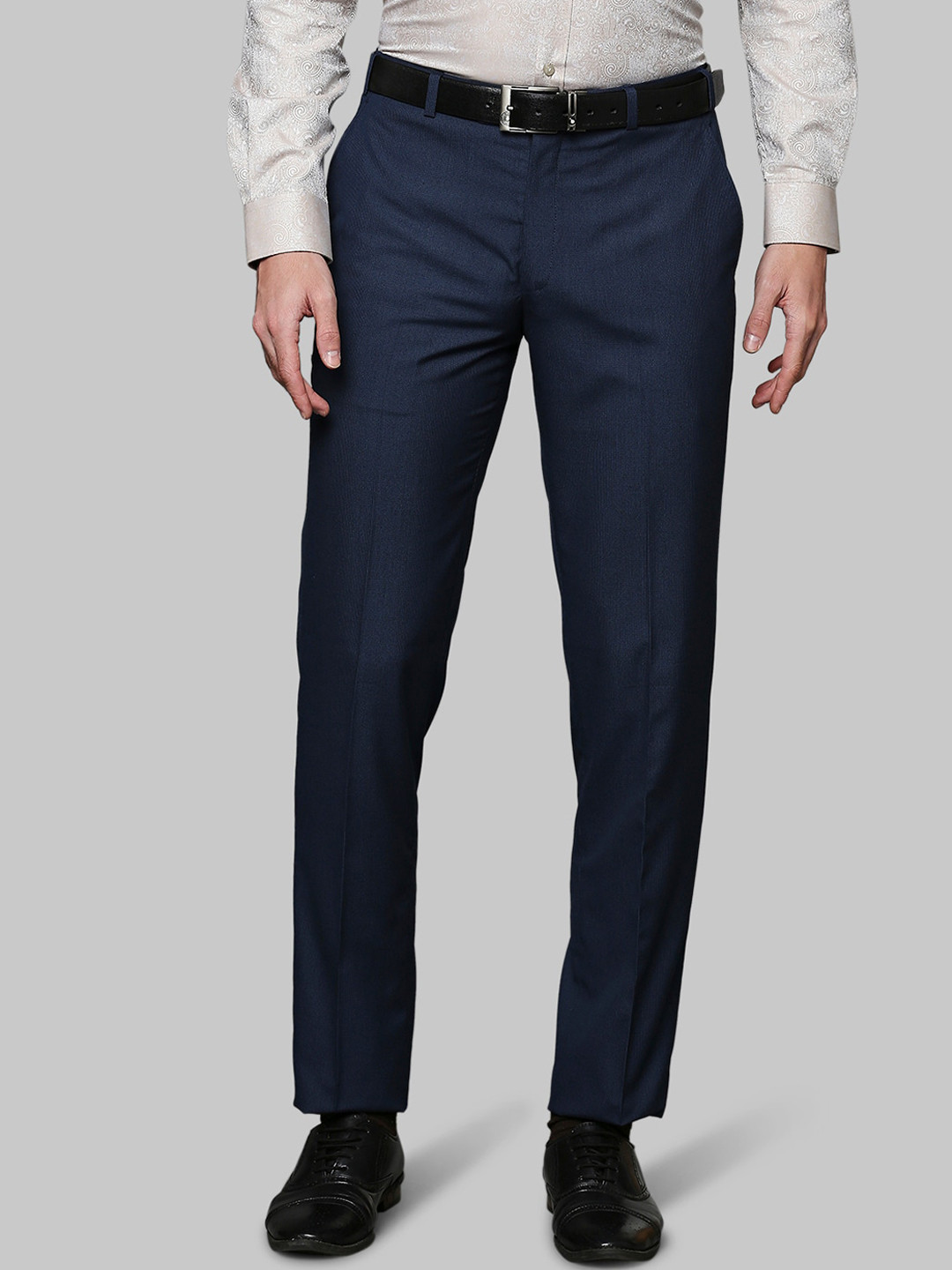 

Raymond Men Dark Blue Trousers, Navy blue