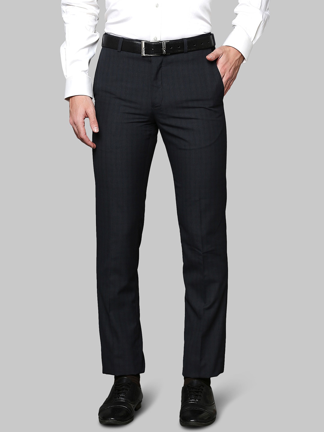 

Raymond Men Grey Striped Trousers