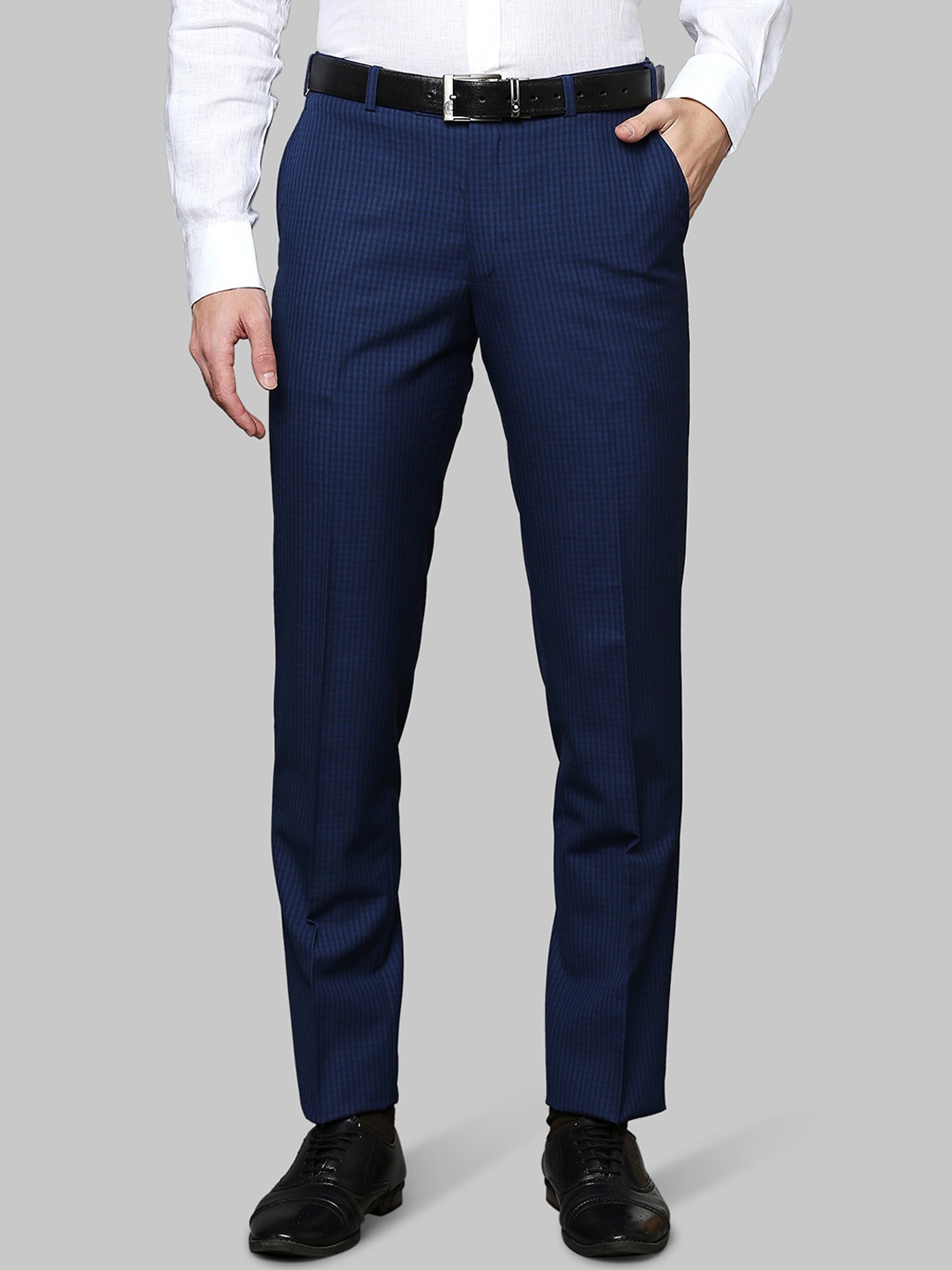 

Raymond Men Blue Checked Trousers