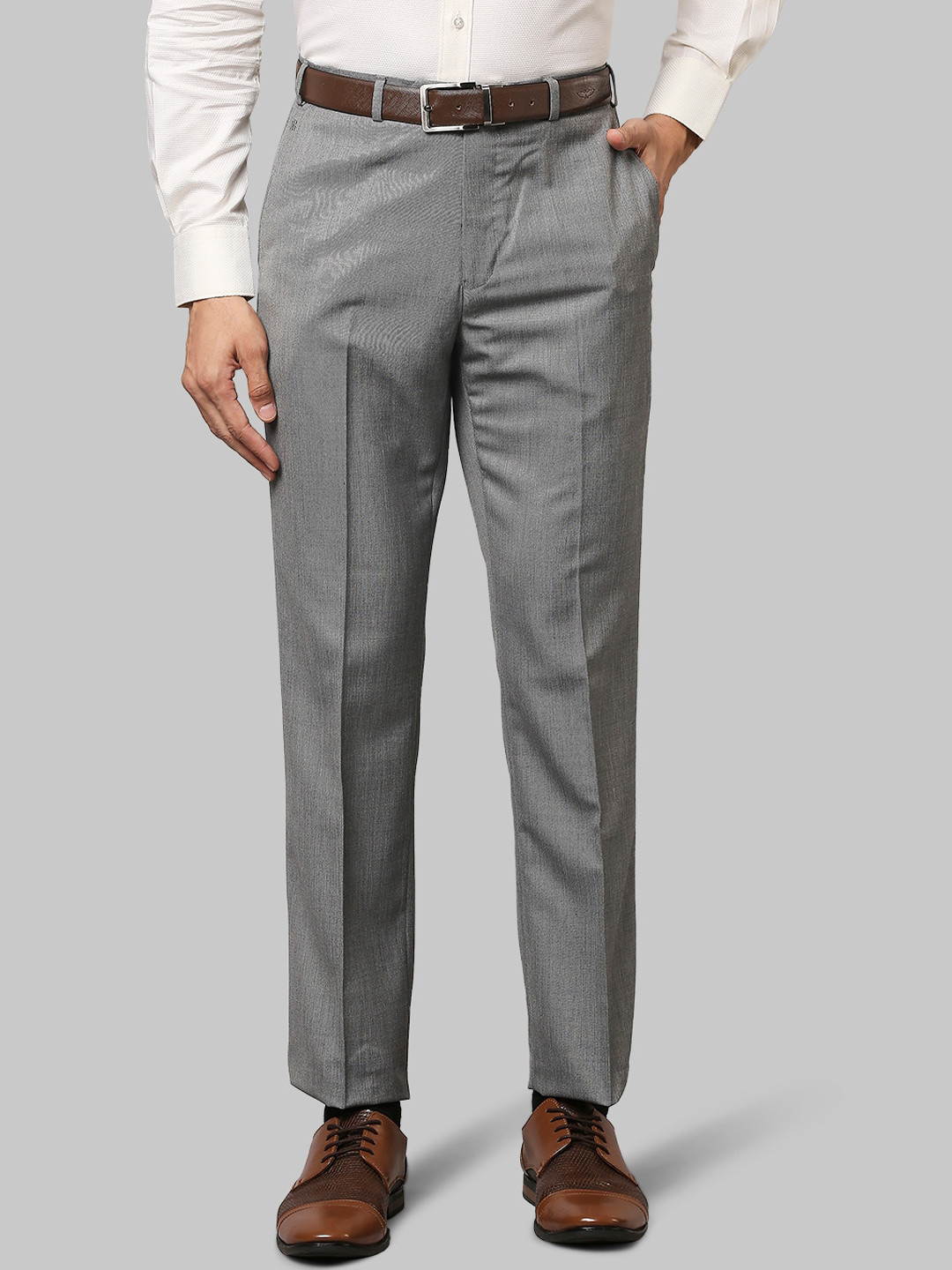 

Raymond Men Grey Solid Regular Formal Trousers