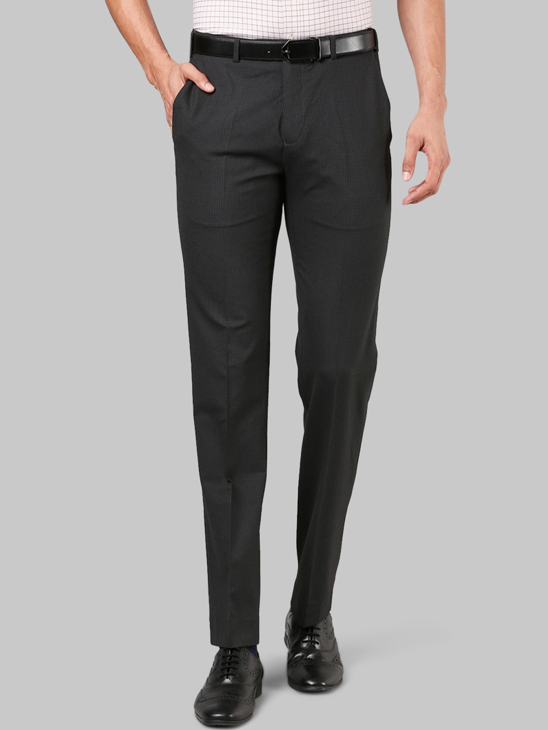 

Raymond Men Mid-Rise Formal Trousers, Grey