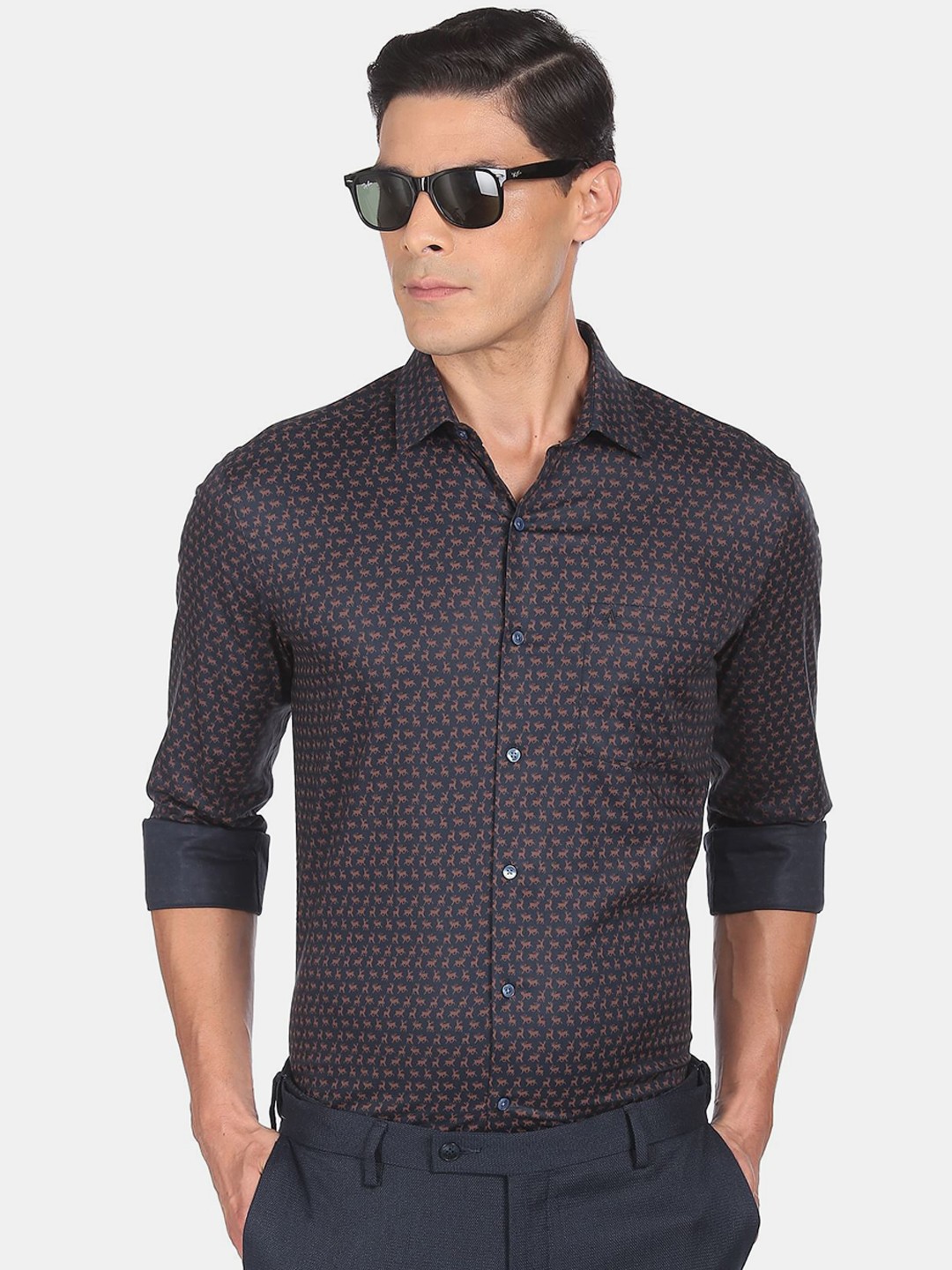 

Arrow Men Blue Slim Fit Printed Casual Shirt