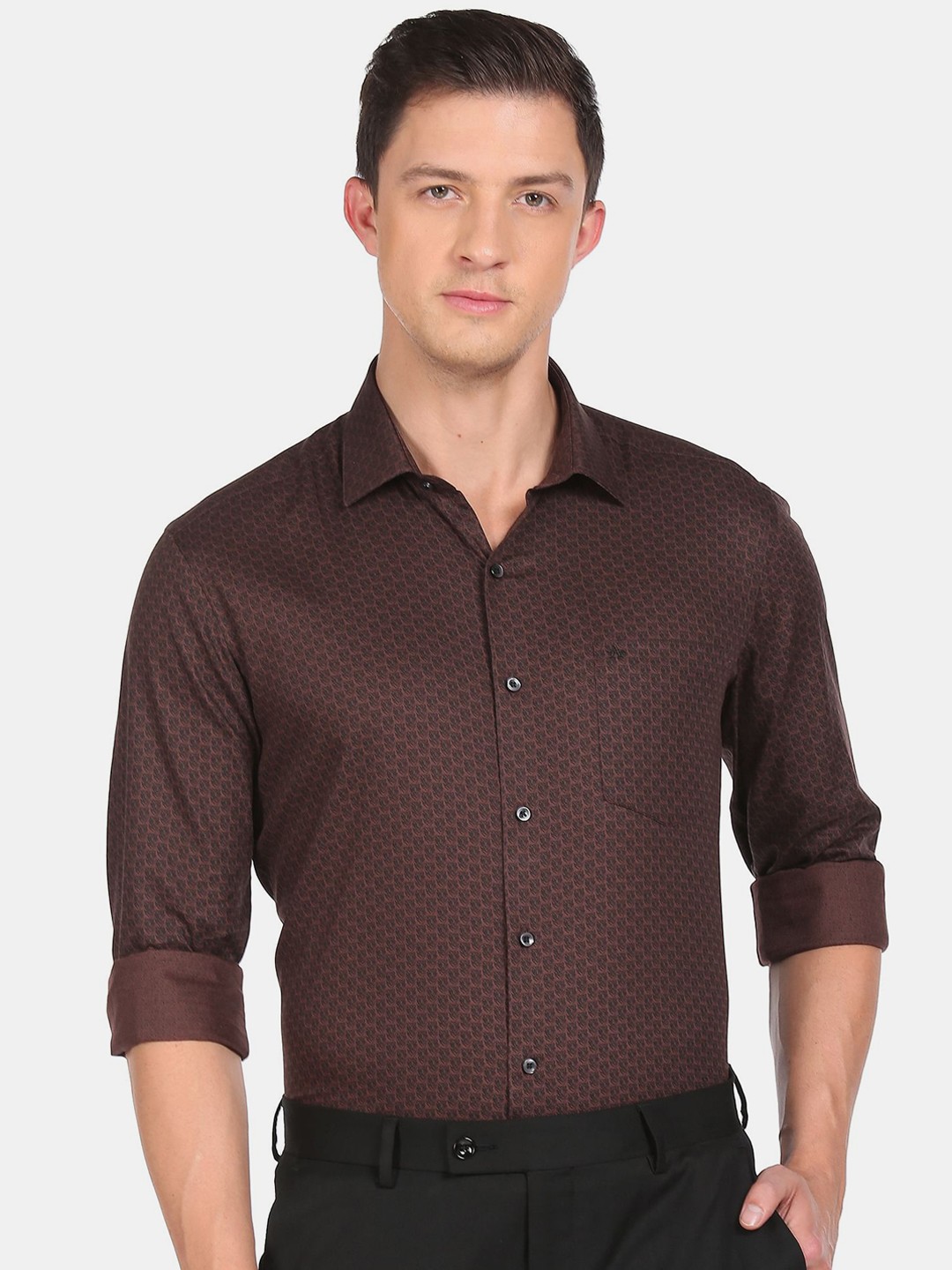 

Arrow Men Brown Slim Fit Printed Casual Shirt