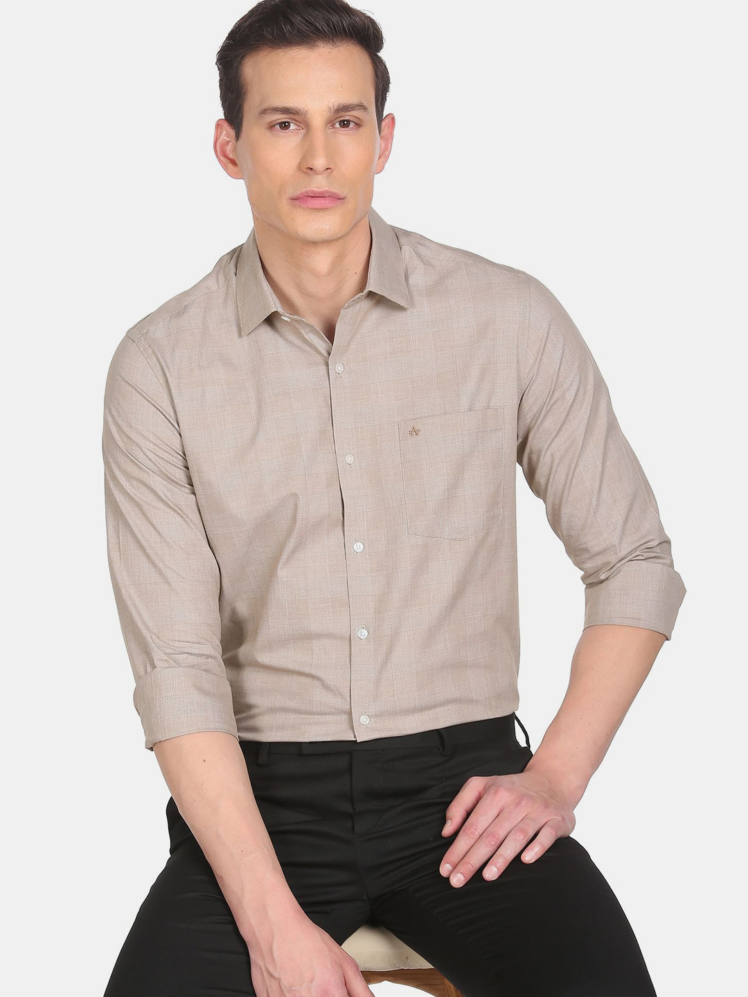 

Arrow Men Light Brown Slim Fit Casual Shirt