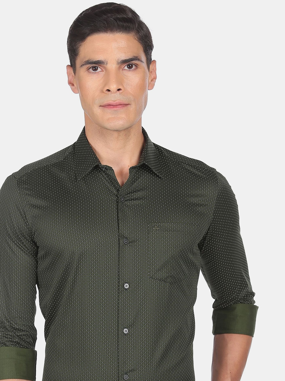 

Arrow New York Men Green Slim Fit Printed Casual Shirt