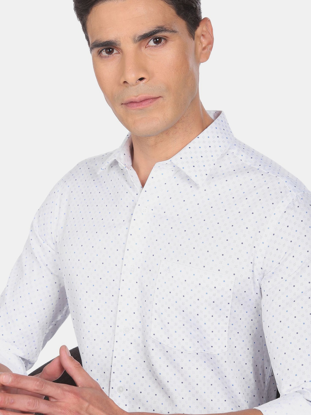 

Arrow New York Men White Slim Fit Printed Casual Shirt