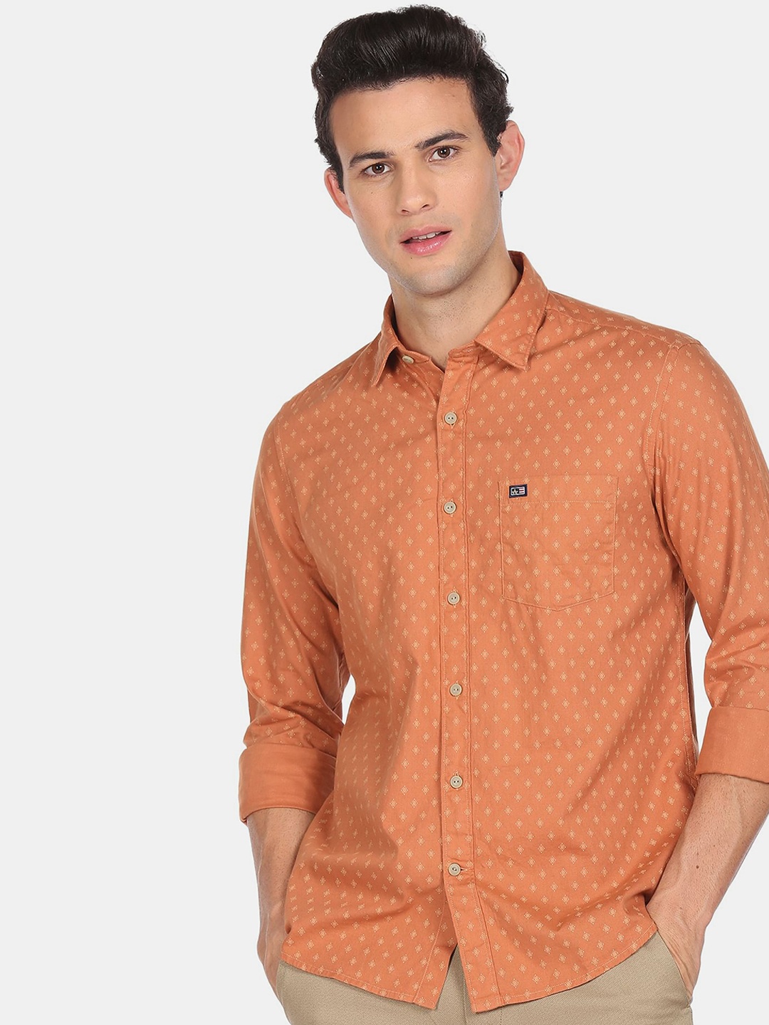 

Arrow Sport Men Orange Printed Casual Shirt