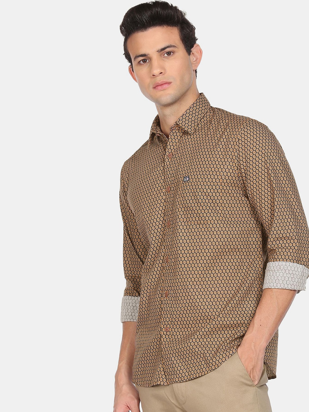 

Arrow Sport Men Brown Printed Casual Shirt