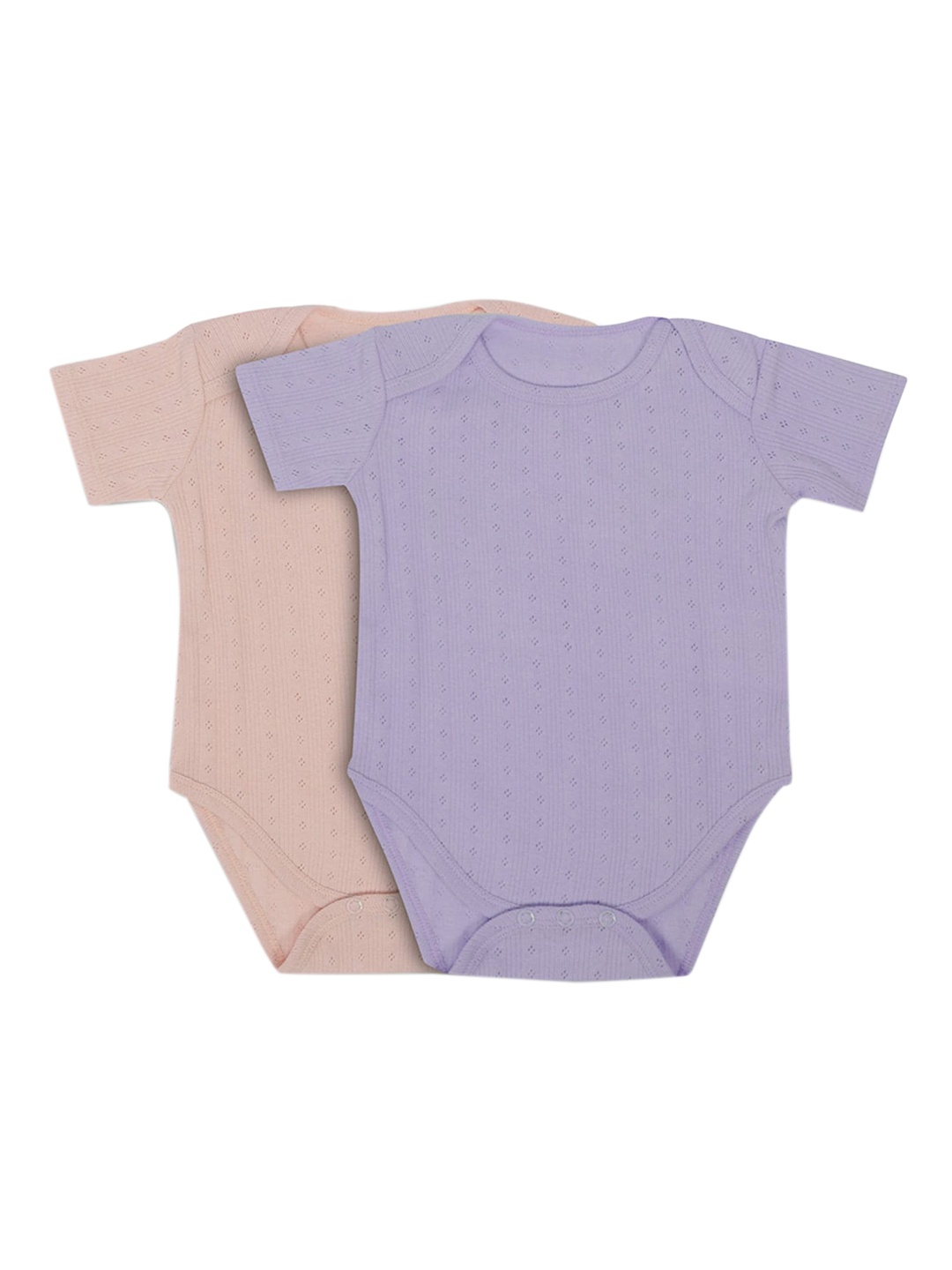 

Haus & kinder Pack of 2 Pink & Purple Cotton Bodysuits