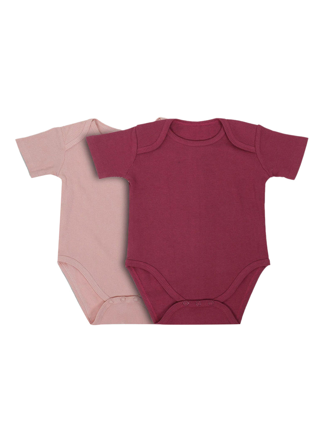 

haus & kinder Pack of 2 Solid Cotton Bodysuits, Pink