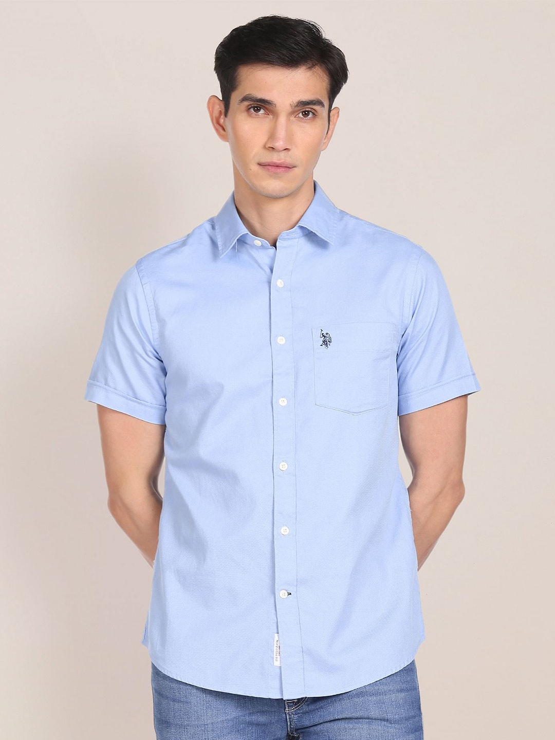 

U S Polo Assn Men Blue Casual Shirt