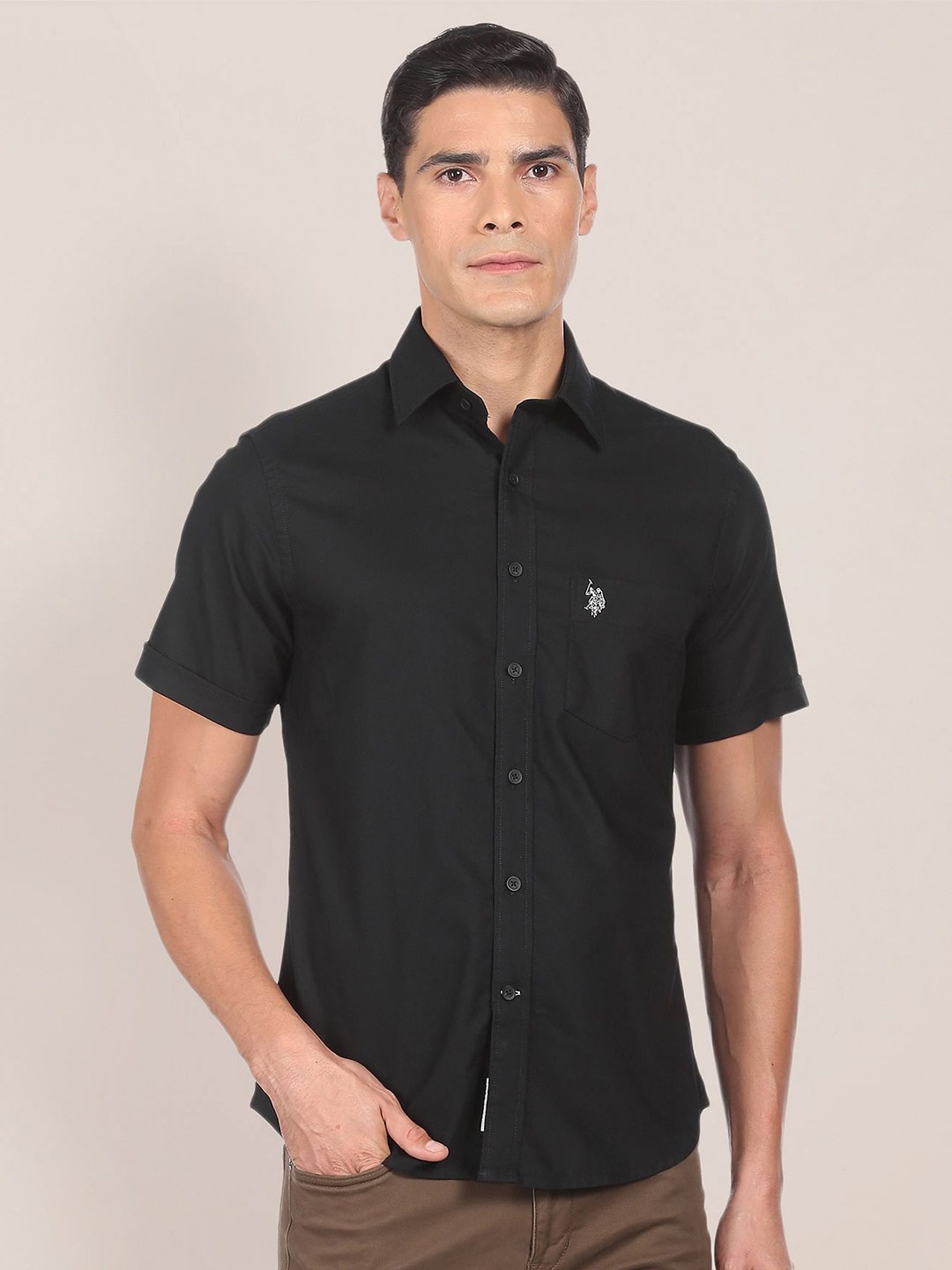 

U S Polo Assn Men Black Casual Shirt