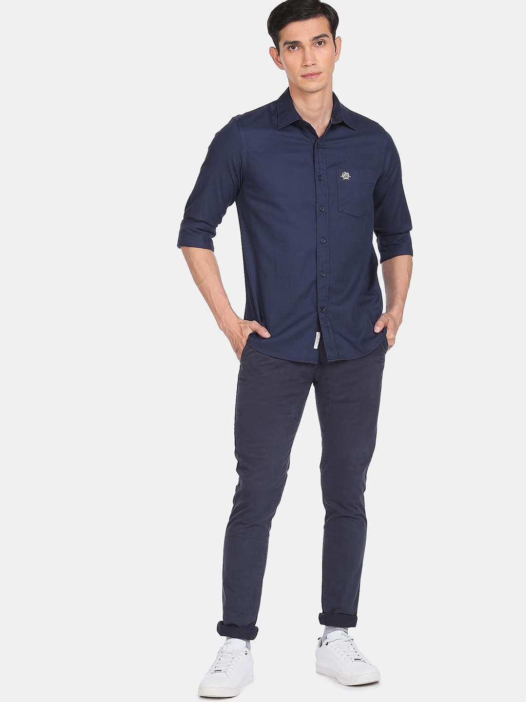 

U S Polo Assn Men Blue Casual Shirt