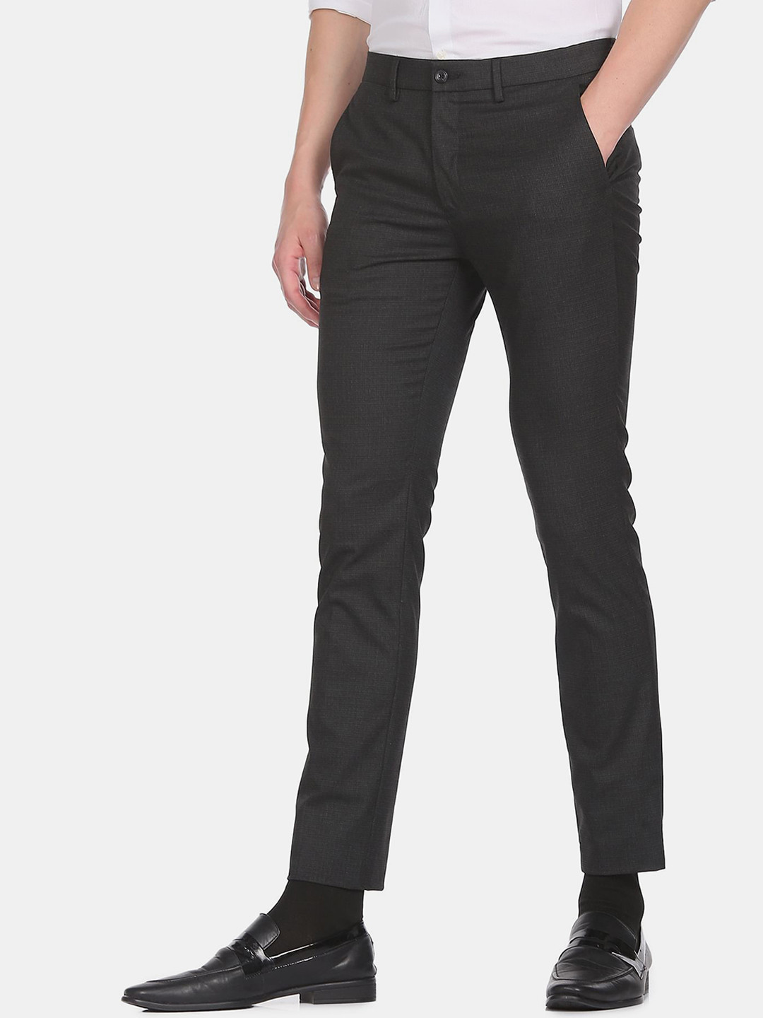 

Arrow New York Men Black Slim Fit Trousers