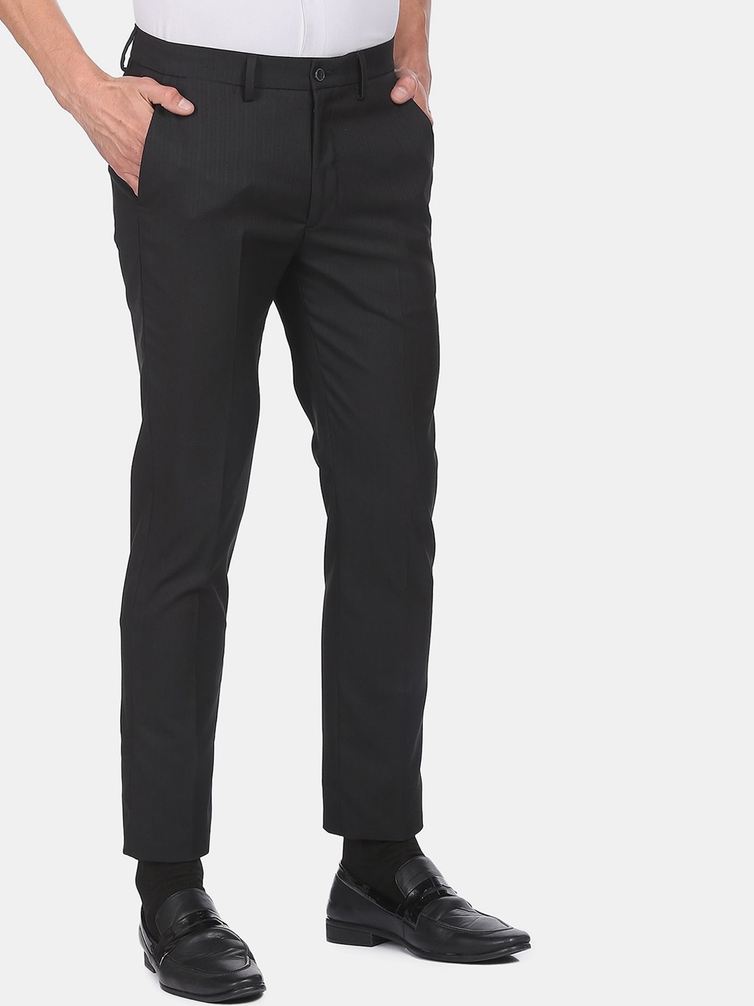 

Arrow New York Men Black Slim Fit Trousers