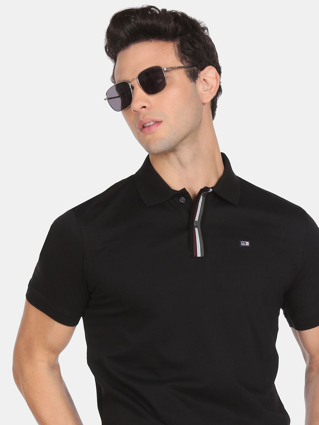 

Arrow Sport Men Black Polo Collar T-shirt