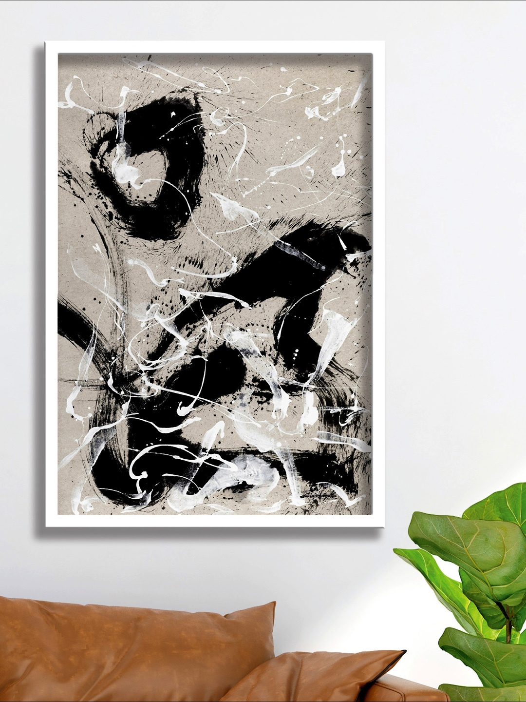 

SAF Black & Grey Printed Abstract Wall Art