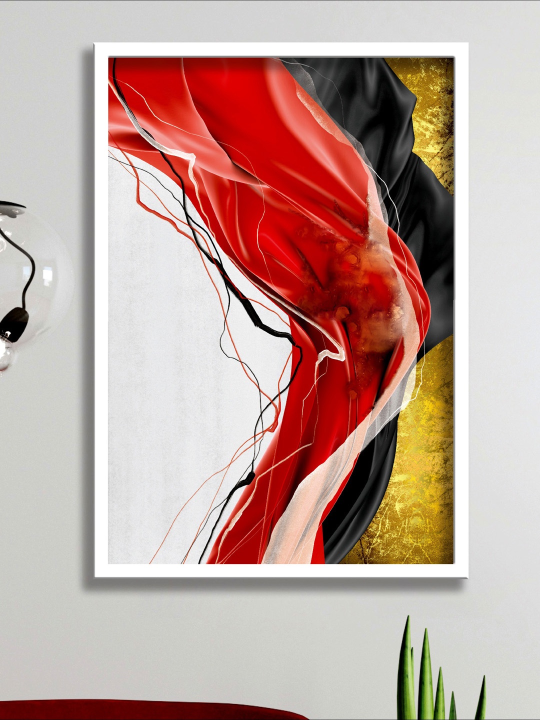 

SAF Multi-Colored Digital Painting Frame Wall Art, Red