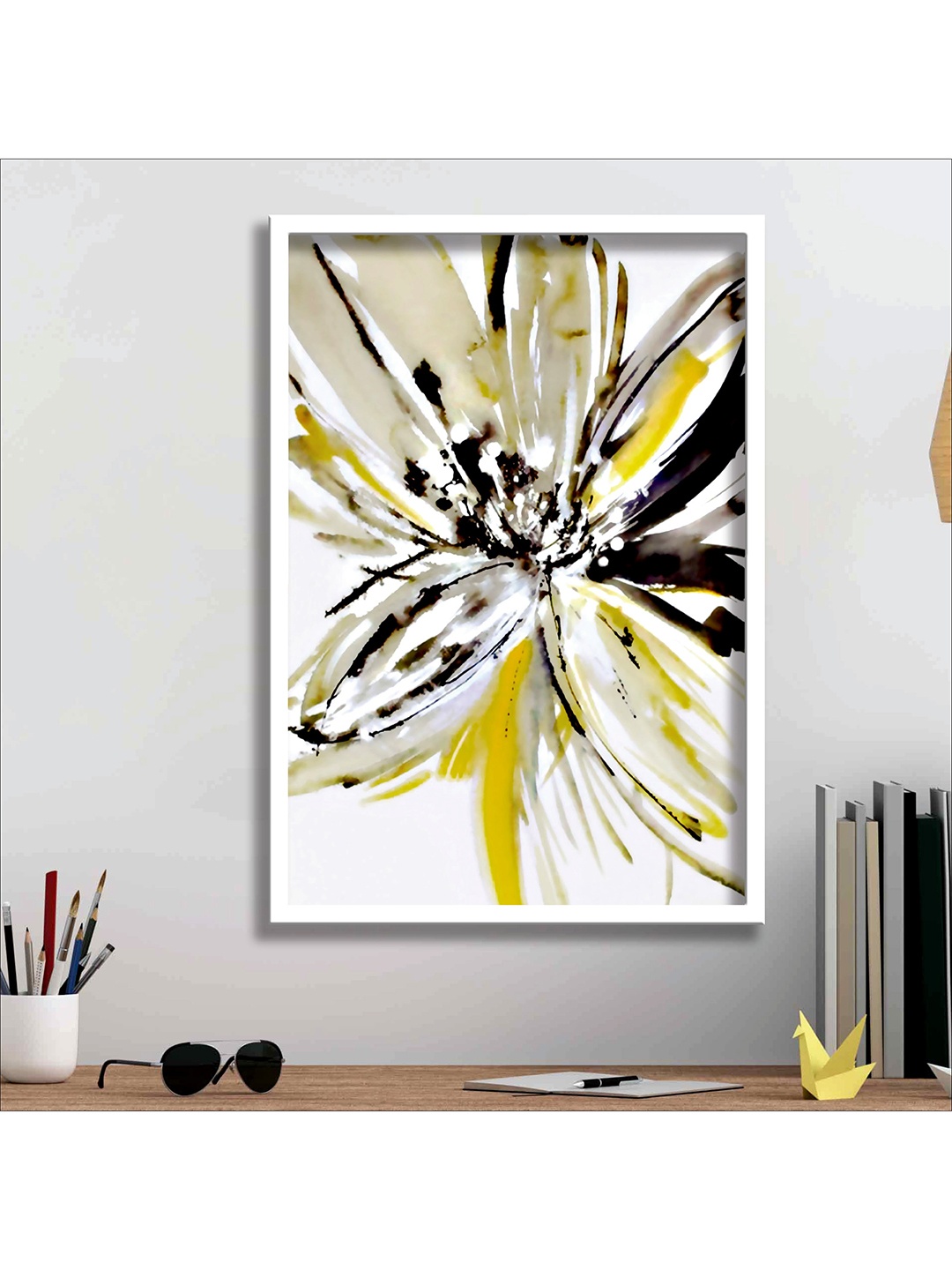 

SAF White & Green Modern Art Digital Reprint Wall Art