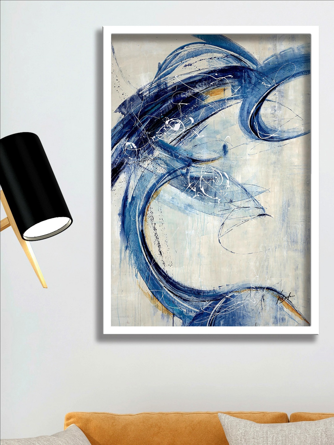

SAF Blue & Cream-Colored Printed Abstract Wall Art