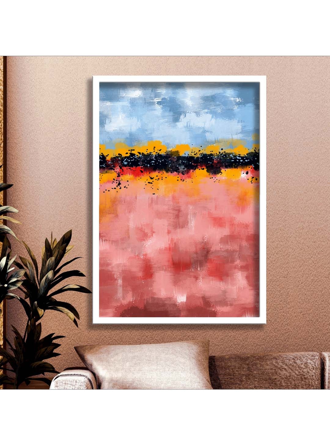 

SAF Pink & Blue Digital Printed Framed Wall Painting