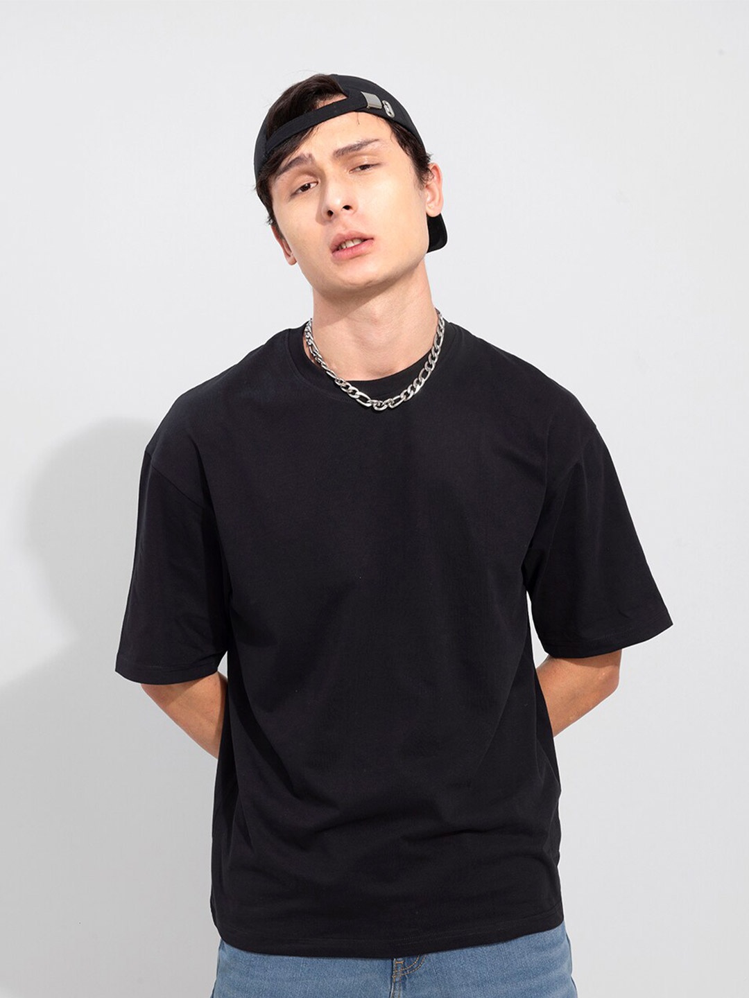 

Snitch Men Black Oversized T-Shirt