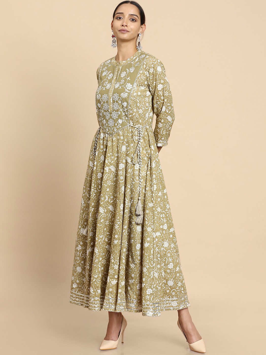

Soch Women Green Floral Yoke Design Anarkali Kurta