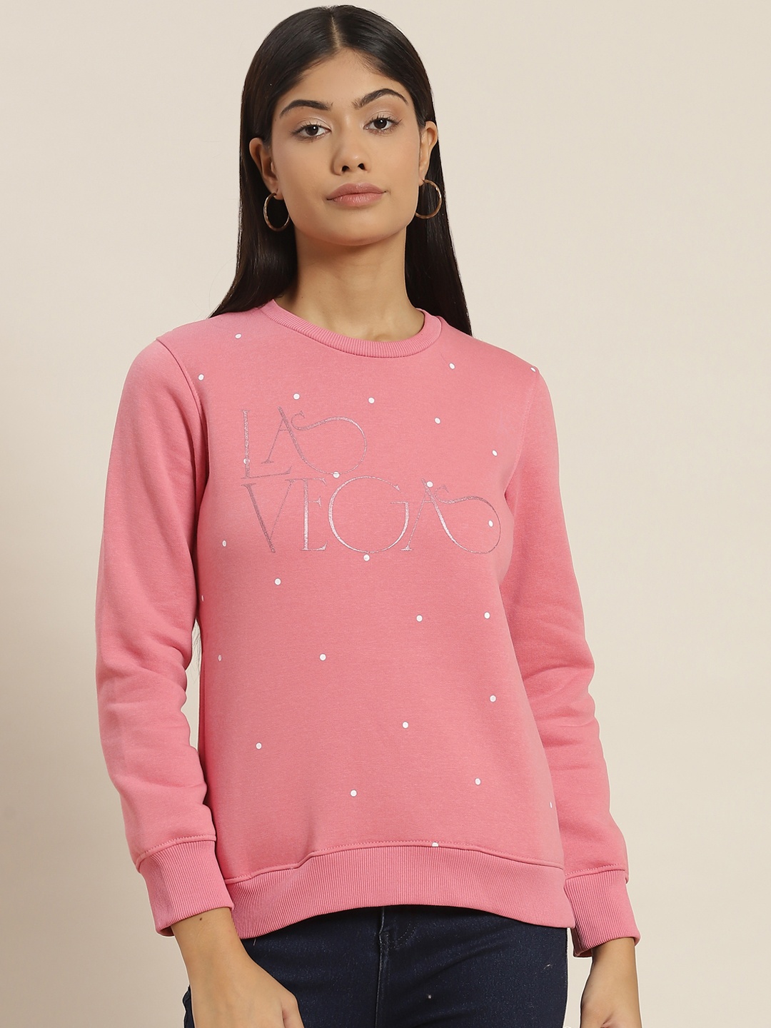 

Sweet Dreams Women Pink Printed Sweatshirt